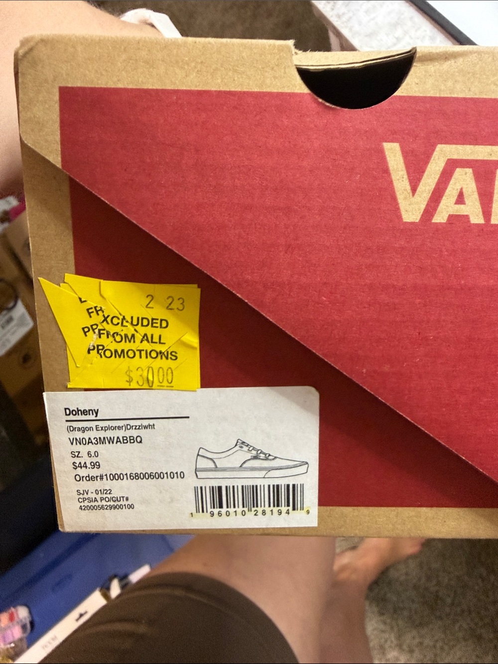 Vans Grey Canvas Sneakers with Colorful Dino Print - Picture 5 of 7